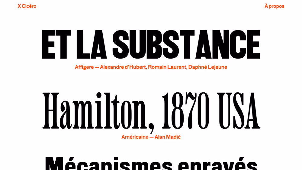 Website X Cicéro Type Foundry