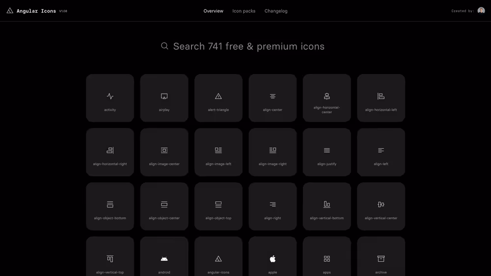 Website Angular Icons
