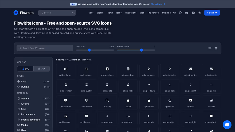 Website flowbite Icons