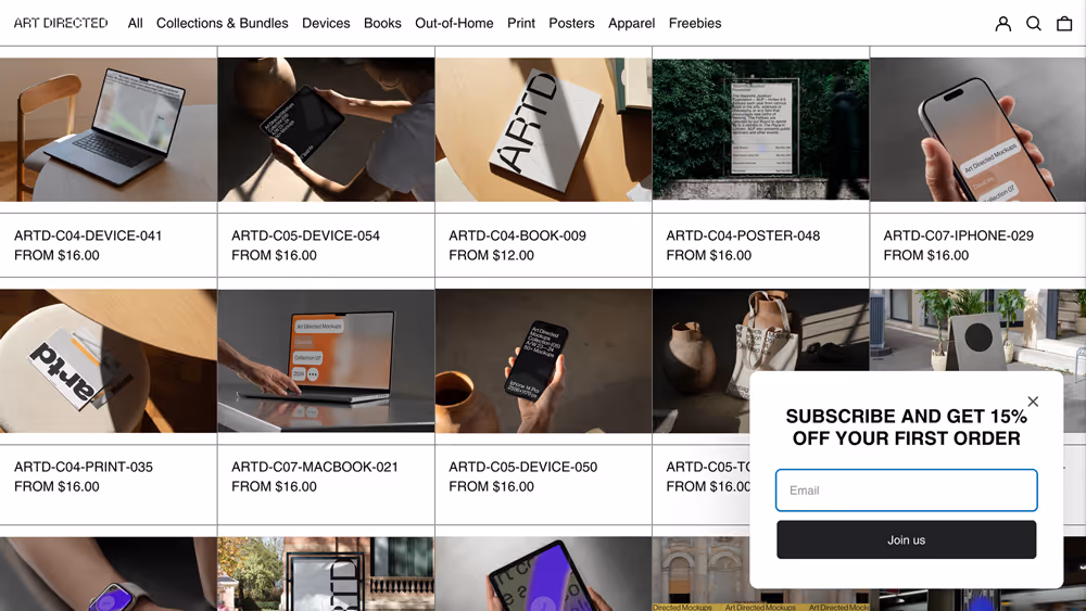 Website Artdirected Mockups