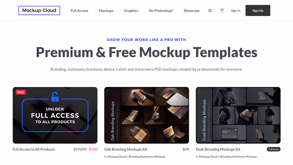 Website Mockup Cloud