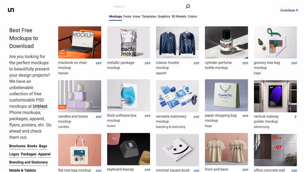 Website unblast Mockups