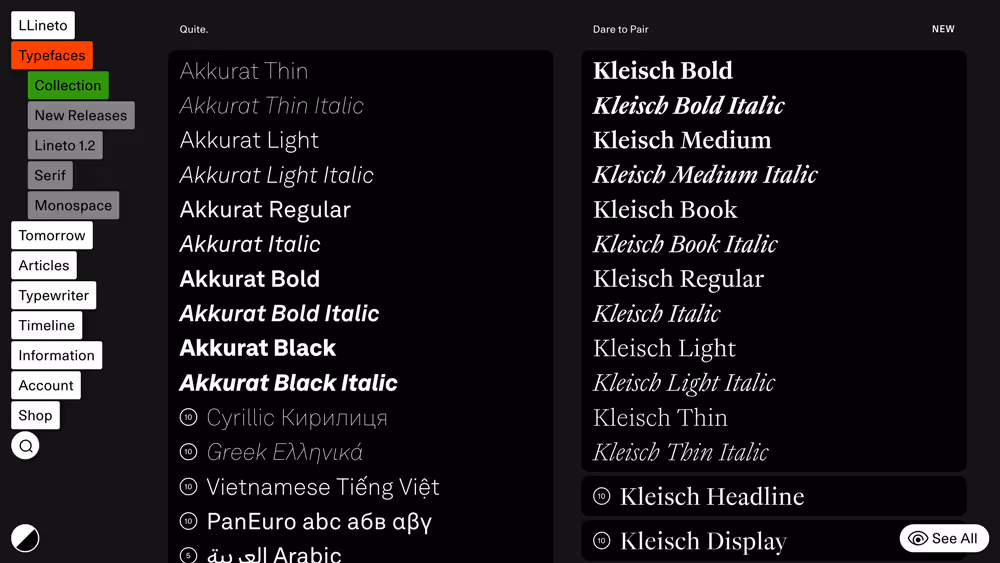 Website Lineto Type Foundry