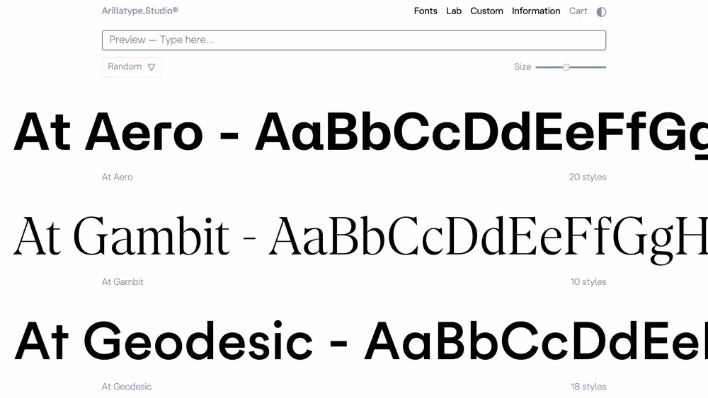 Website Arillatype Studio